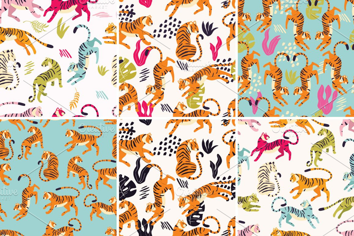 Tigers - 44 Seamless Patterns, a Pattern Graphic by Blue Lela Design (Photo 6 of 13)