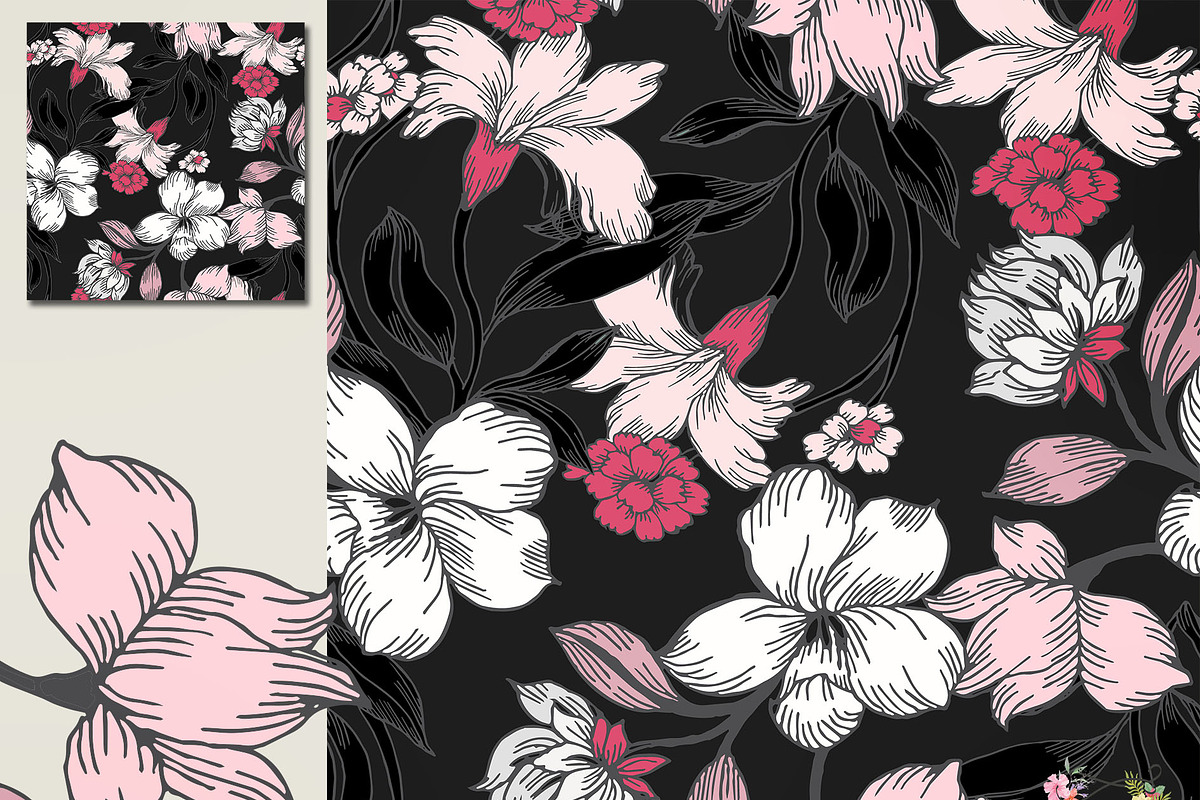 28 EPS/JPG flowers background., a Pattern Graphic by Theraphosath (Photo 11 of 15)