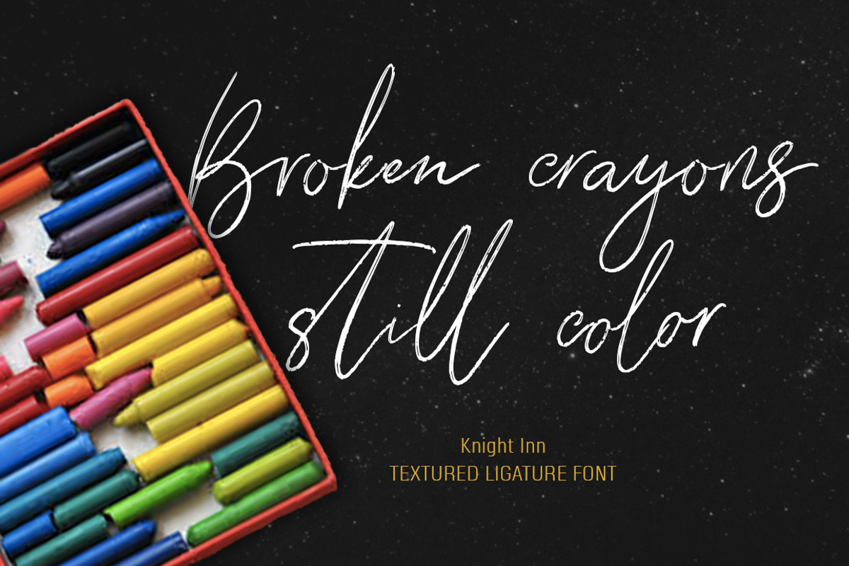Knights Inn. Textured brush font. preview 2