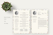 Floral Pattern CV-Resume Template *C, a Resume Template by Showy68 Template (Thumbnail 1 of 5)