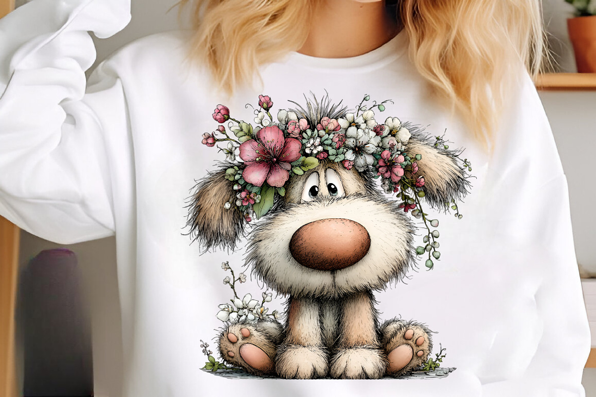 Whimsical Floral Dog Clipart Bundle, an Illustration by GatewayDesign (Photo 4 of 5)