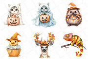 Watercolor Halloween Animals Clipart, an Illustration by DreamPrint404 (Thumbnail 4 of 5)