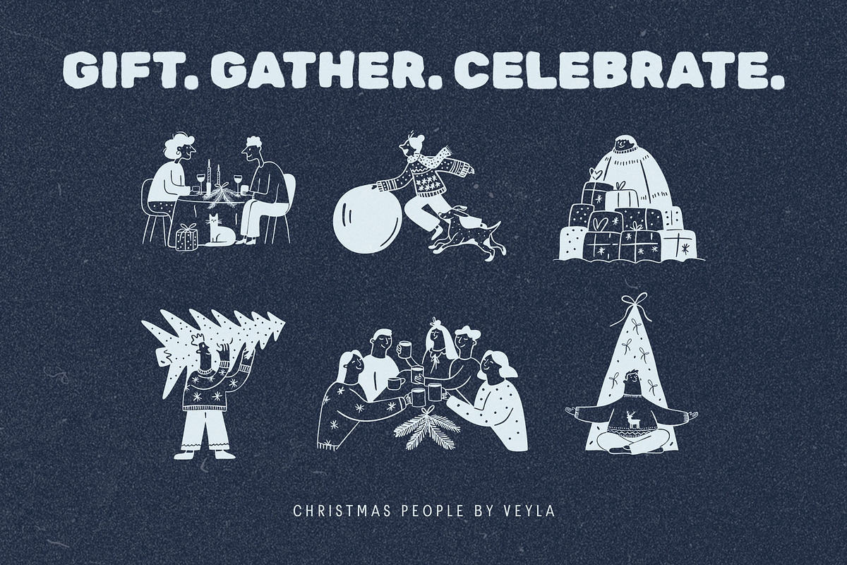 Christmas People: 50 Line Art, a Person Illustration by Veyla (Photo 4 of 14)