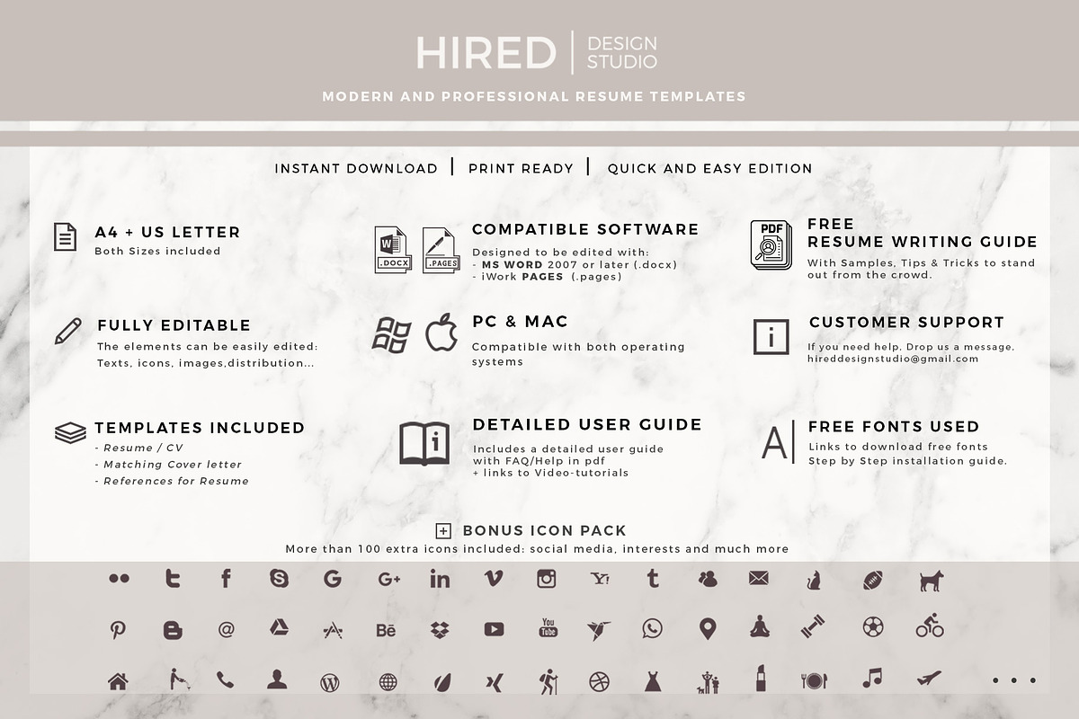 Sales Assistant Creative Resume, a Resume Template by HIRED Design Studio (Photo 8 of 15)