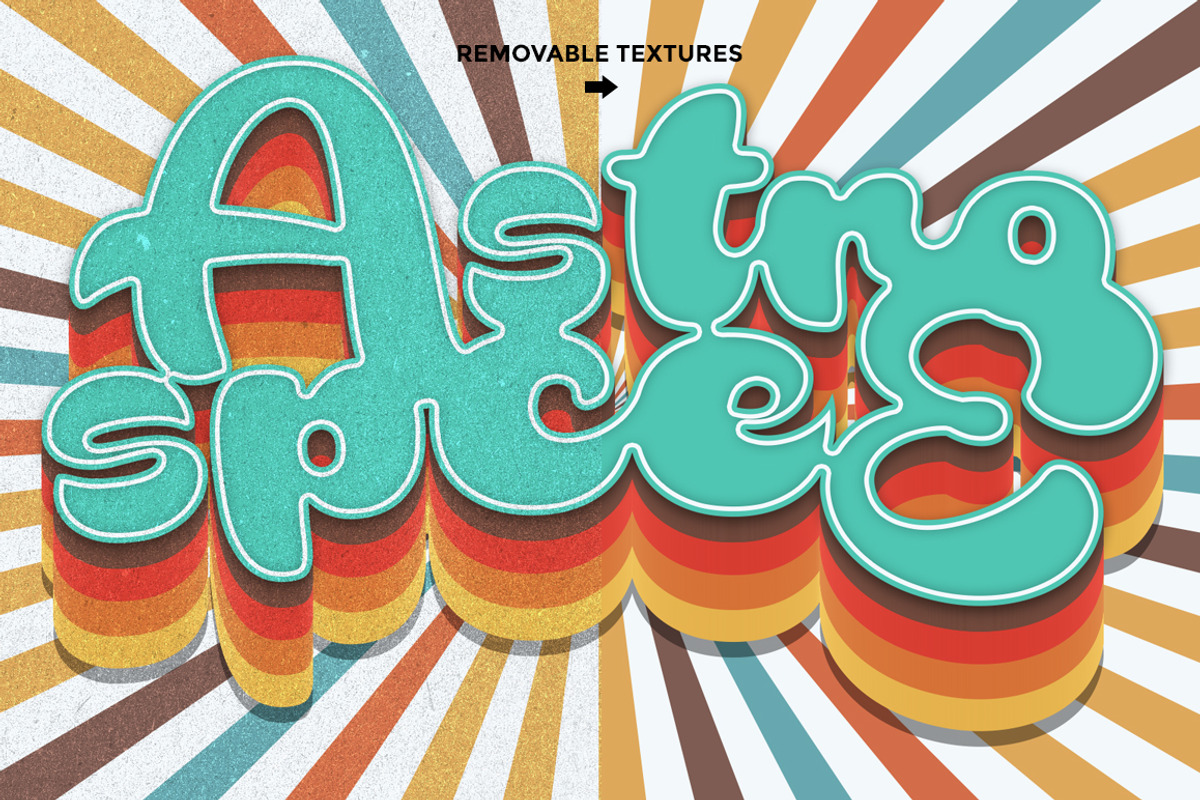 70s Text Effects for Photoshop, a Layer Style Add-On by Graphicdome (Photo 7 of 17)