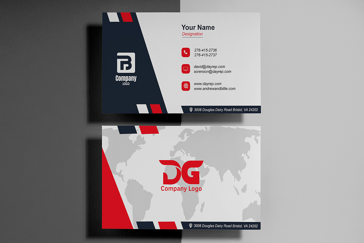 Office Staff Business Card Template preview 2