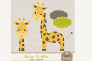 Baby Giraffe Digital Paper & Clipart, a Pattern Graphic by JennyL Designs (Thumbnail 2 of 5)