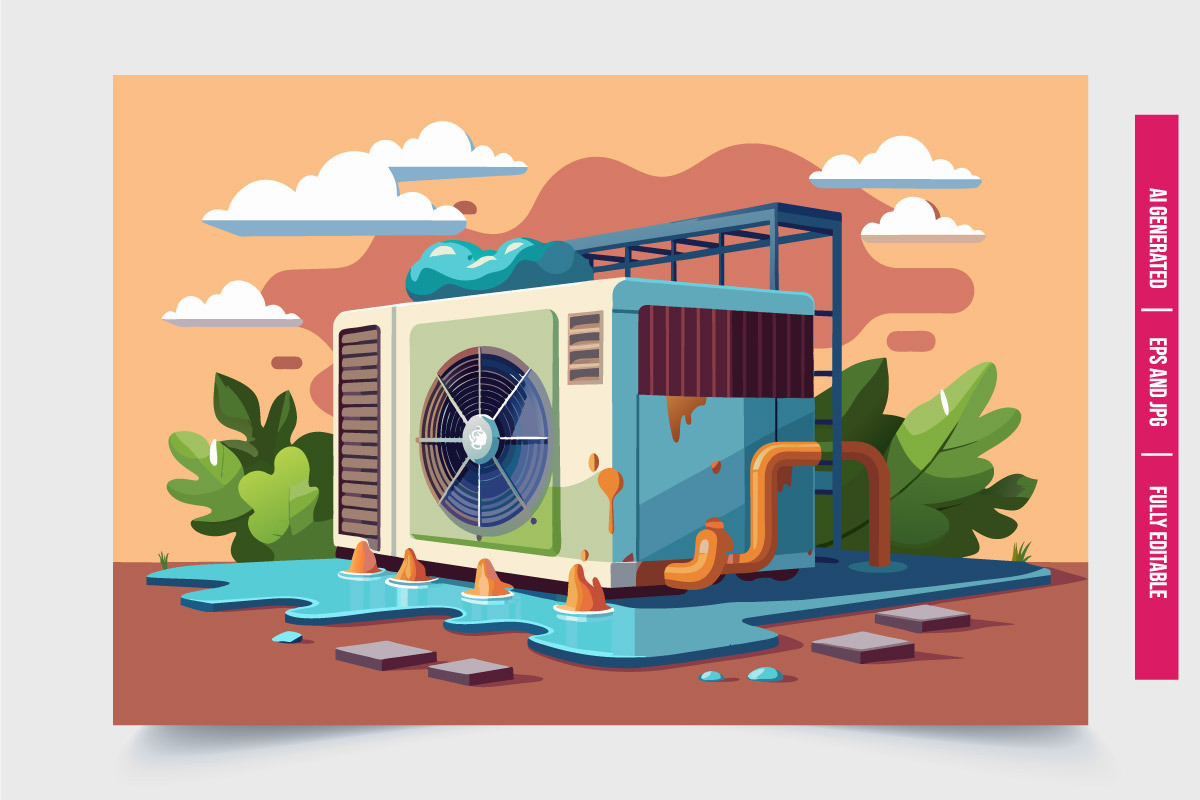 Leaking Air Conditioner Unit, an Illustration by Tanuart (Photo 2 of 3)