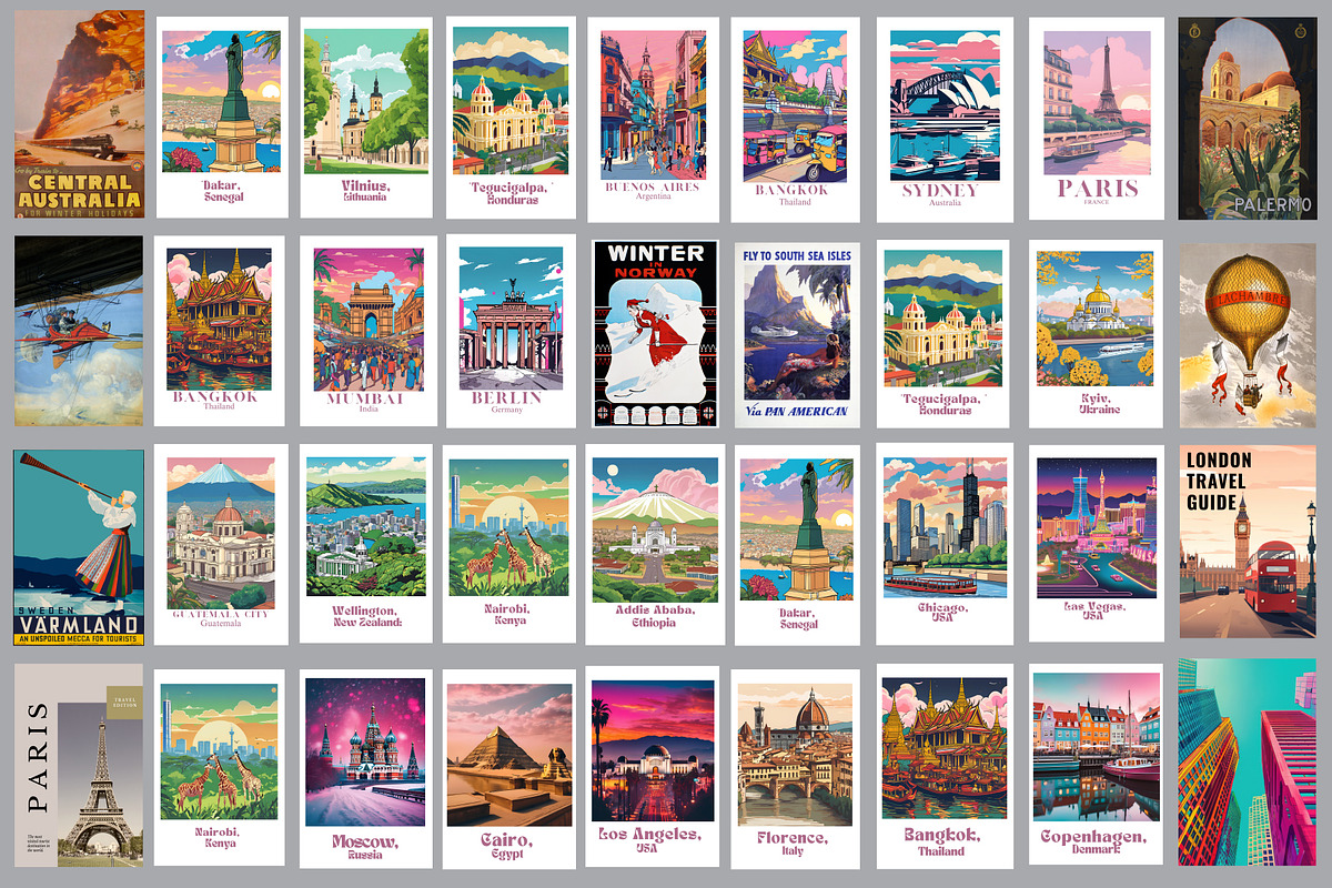 Travel Prints Bundle 600+ Vintage, a Wallpaper Photo by Chipshpow Graphics (Photo 10 of 13)