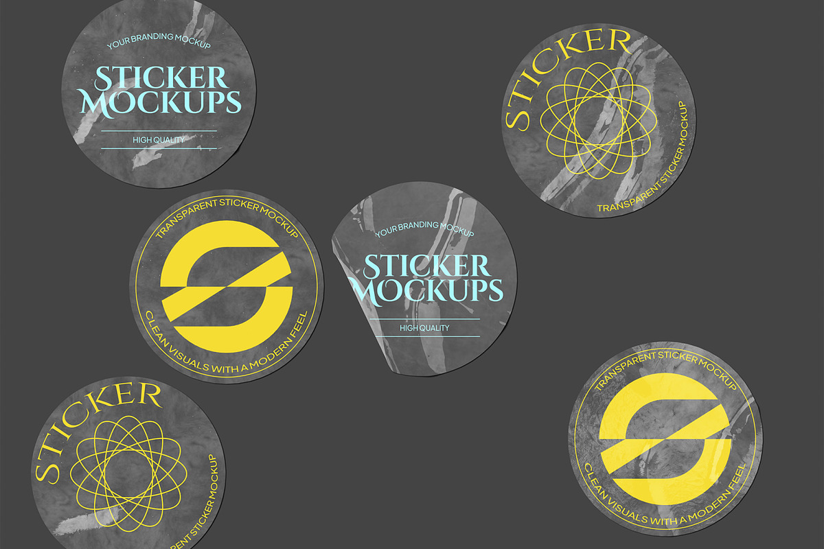 Transparent Sticker Mockup, a Merchandise Mockup by Unerispace (Photo 2 of 5)