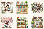 Spring Books Lover, a Seasonal Illustration by DreamArtGraphic (Thumbnail 3 of 5)