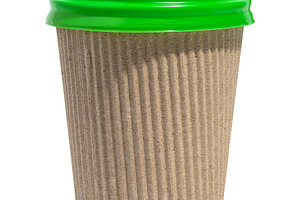 Empty brown paper disposable cup on a isolated background, a Food & Drink Photo by ndanko