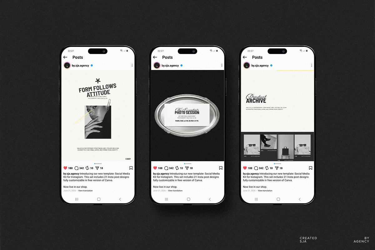 HALLA • Instagram Post Templates, a Social Media Template by Sjá Agency (Photo 5 of 8)
