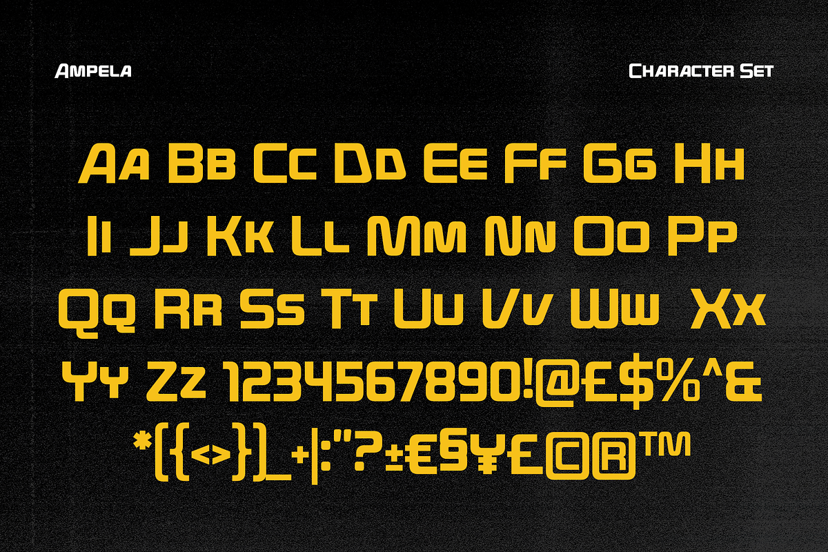 Ampela – Cinematic Sci-Fi Font, a Sans Serif Font by Drizy (Photo 3 of 8)