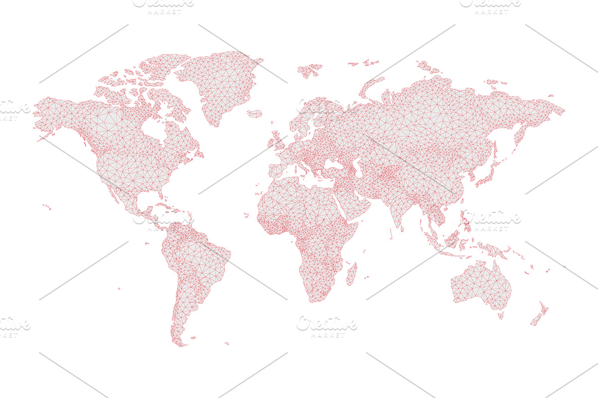 4x Low Poly World Maps, an Education Illustration by asantosg (Photo 3 of 4)