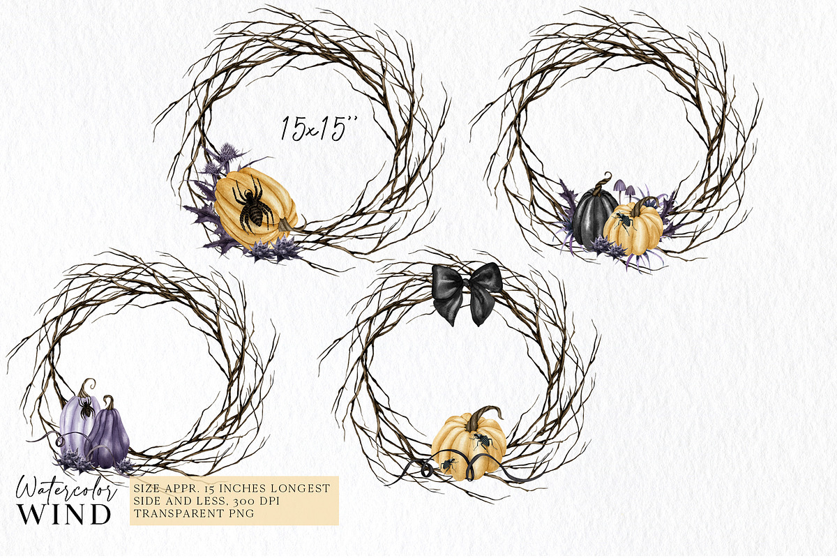 Watercolor Halloween clipart -30%, an Illustration by Ksenia Shmakova (Photo 4 of 10)