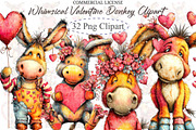 Whimsical Valentine Donkey Clipart, an Illustration by designcity5 (Thumbnail 1 of 5)