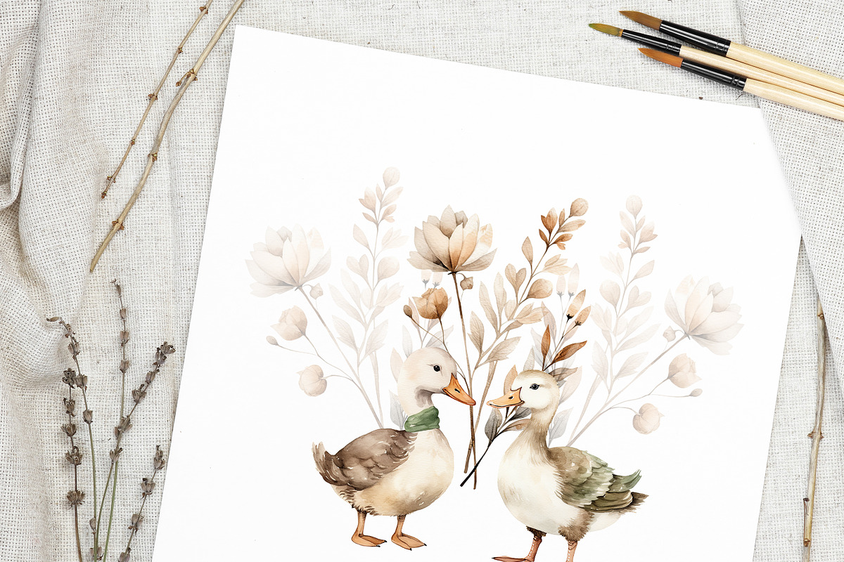 Watercolor Field Goose Collection, an Animal Illustration by Pati Paints (Photo 11 of 12)