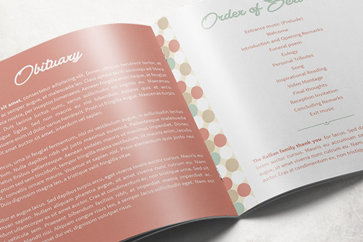 Square Funeral Program Bundle, a Brochure Template by loswl (Photo 7 of 9)