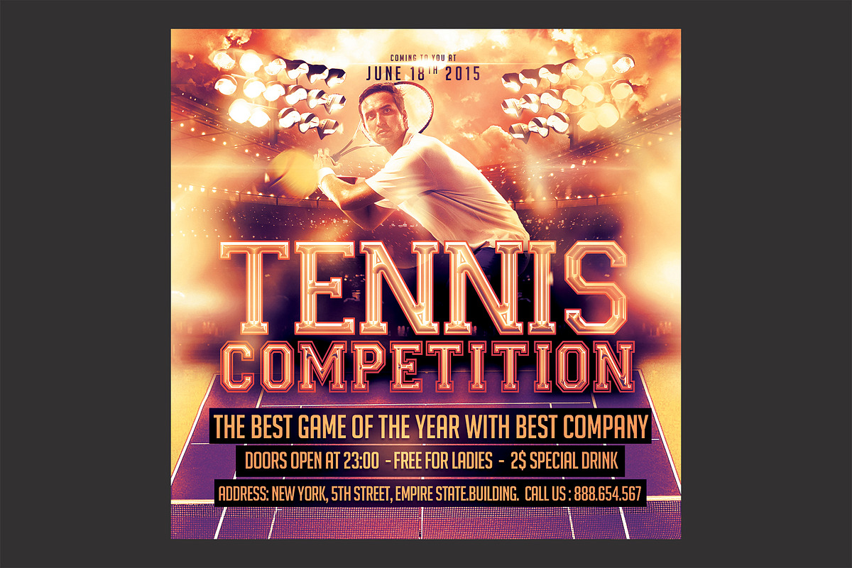 Tennis Game Flyer, a Flyer Template by DSGraphicDesign (Photo 1 of 2)