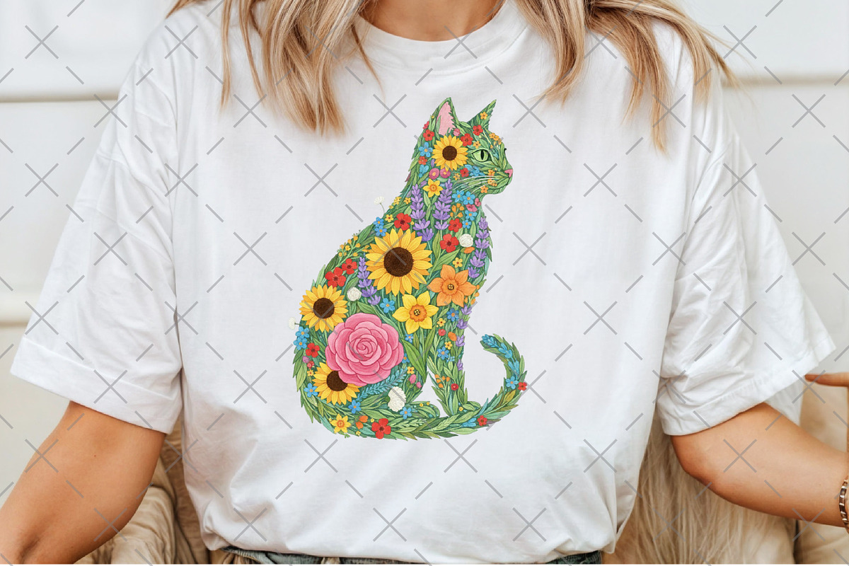 Wildflower Cat PNG, an Illustration by Craft Nest (Photo 5 of 6)