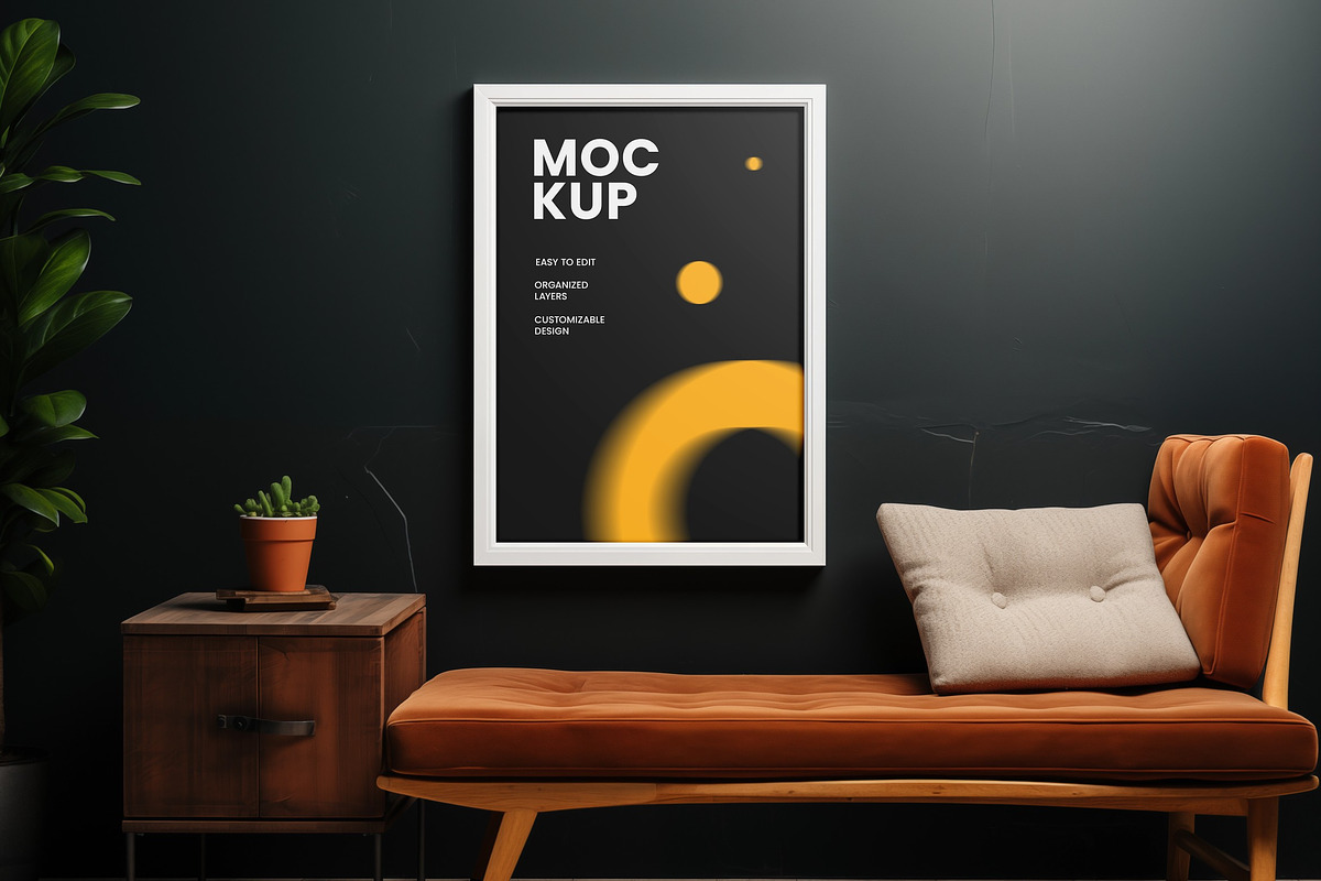 Framed Poster Interior Mockups, a Household Mockup by dpi (Photo 2 of 12)