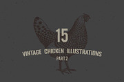 Vintage Chicken Illustrations Vector, an Animal Illustration by Seaquint (Thumbnail 1 of 3)