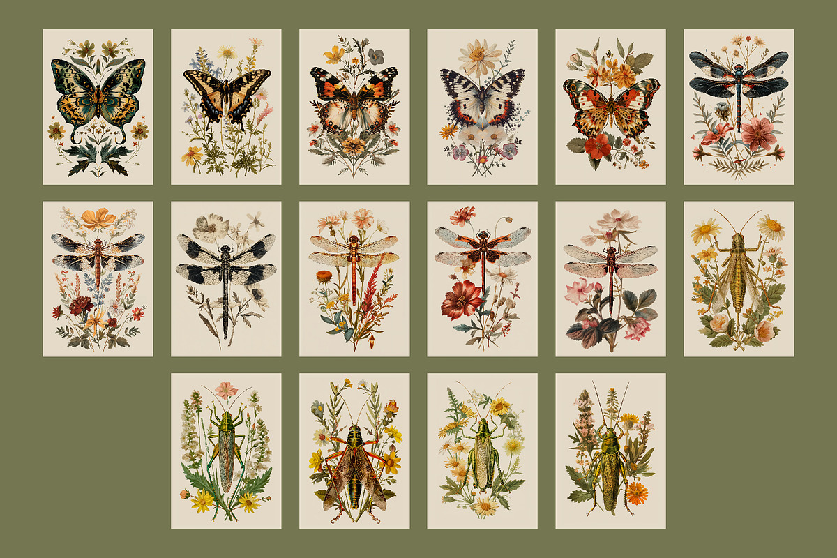Insects | Vintage posters, a Graphic by katieromanoff_art (Photo 10 of 12)