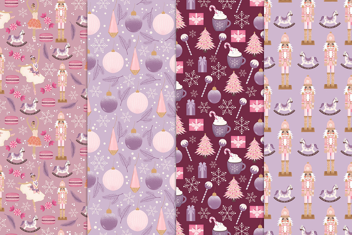 Sugarplum Christmas Patterns, a Pattern Graphic by The Audacious Brush (Photo 2 of 7)