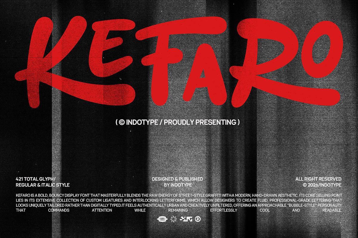 Kefaro - Graffiti Display Font, a Handwritten Font by Indotype Foundry (Photo 1 of 10)