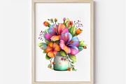 Whimsical Spring Hibiscus Flowers, an Illustration by Designworld (Thumbnail 7 of 7)