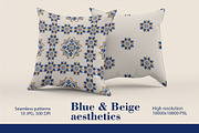 Pattern set Blue and Beige aesthetic, a Pattern Graphic by L- design studio (Thumbnail 2 of 6)