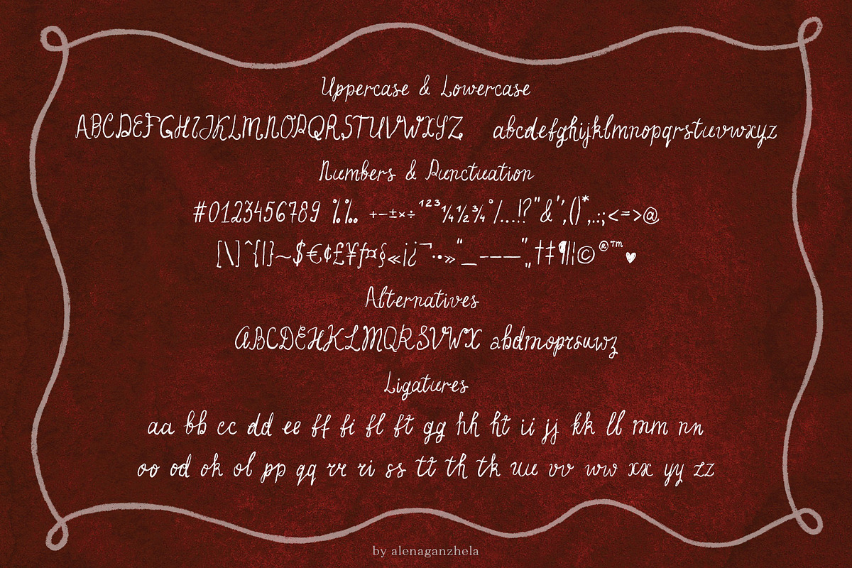 La Bohème whimsical handmade script, a Script Font by alenaganzhela (Photo 11 of 12)