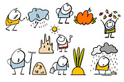 Cartoon seasons set 1., a Person Illustration by eka panova (Thumbnail 5 of 5)