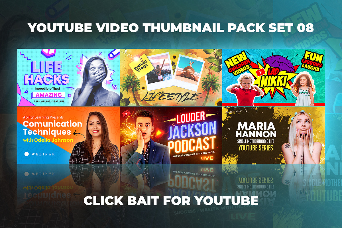 Youtube Thumbnails Set 8, a Social Media Template by PremadePixels.com (Photo 1 of 2)
