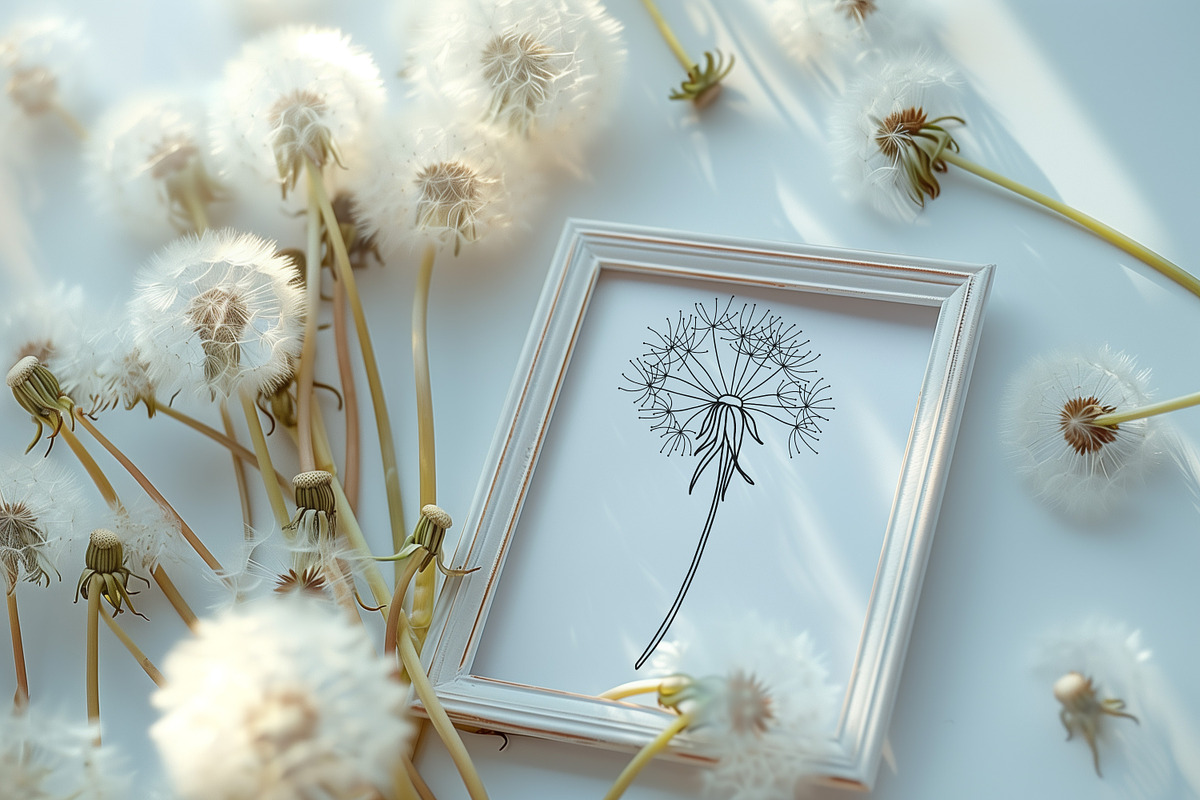 Dandelion Line Art SVG Bundle, a Decorative Illustration by Dervik Art Store (Photo 8 of 8)