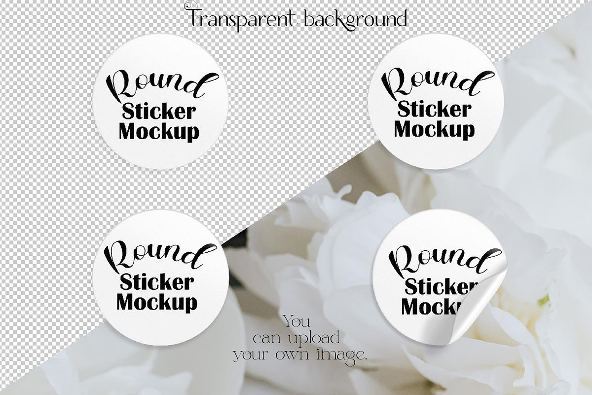 Round Sticker mockup bundle, a Print Template by MockupMarket (Photo 3 of 7)
