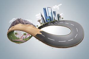 Creative infinity road concept