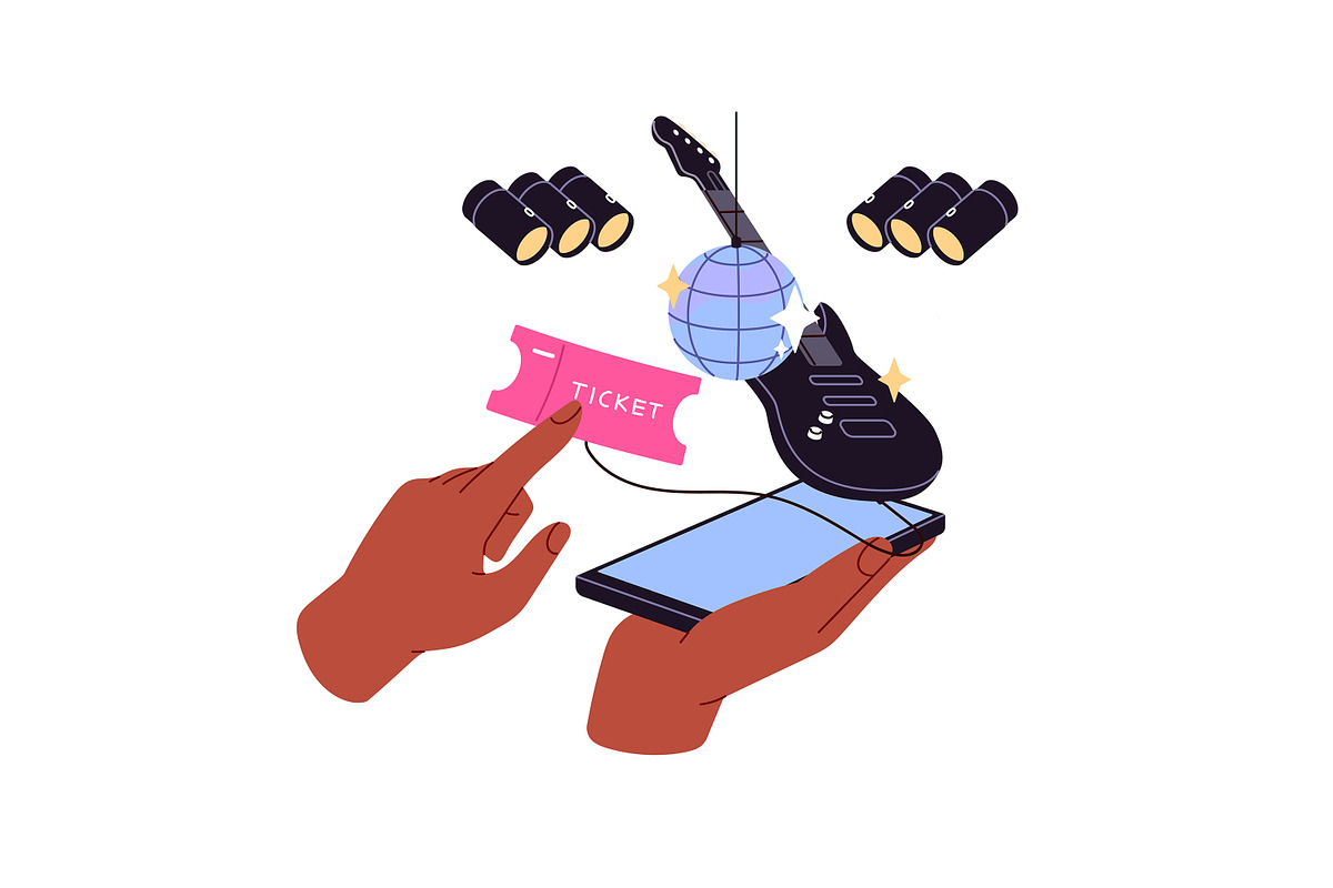Hands booking tickets online set, a Person Illustration by PaperTrident (Photo 2 of 7)