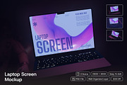 Laptop Screen Mockup, a Wearable Device Mockup by herutage (Thumbnail 1 of 4)