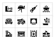 Set icons of mining, a Solid Icon by motorama (Thumbnail 1 of 2)