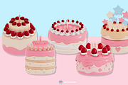 Birthday Cake 3D Clipart Set, a Food Illustration by Eyestudio (Thumbnail 2 of 5)