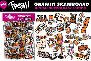 Skateboard Graffiti Sticker Vol.3