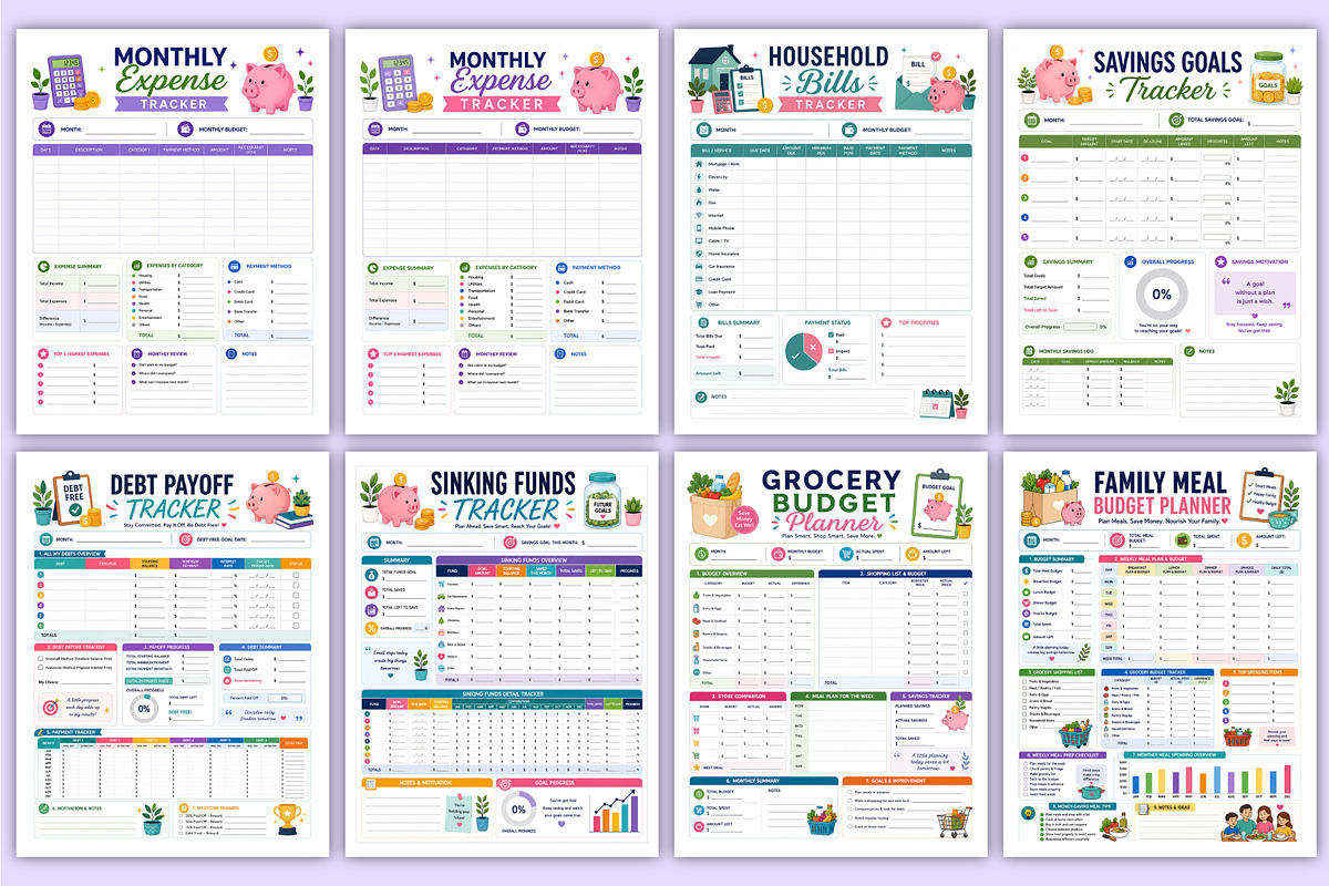 2027 Family Budget Planner | Family, a Stationery Template by Mustafiz (Photo 3 of 4)