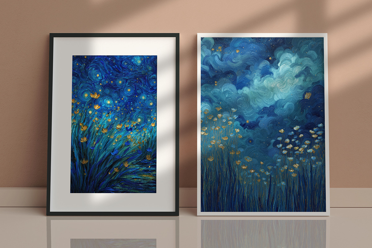 Starry Night Floral Illustration, a Decorative Illustration by Housui Patterns (Photo 10 of 12)