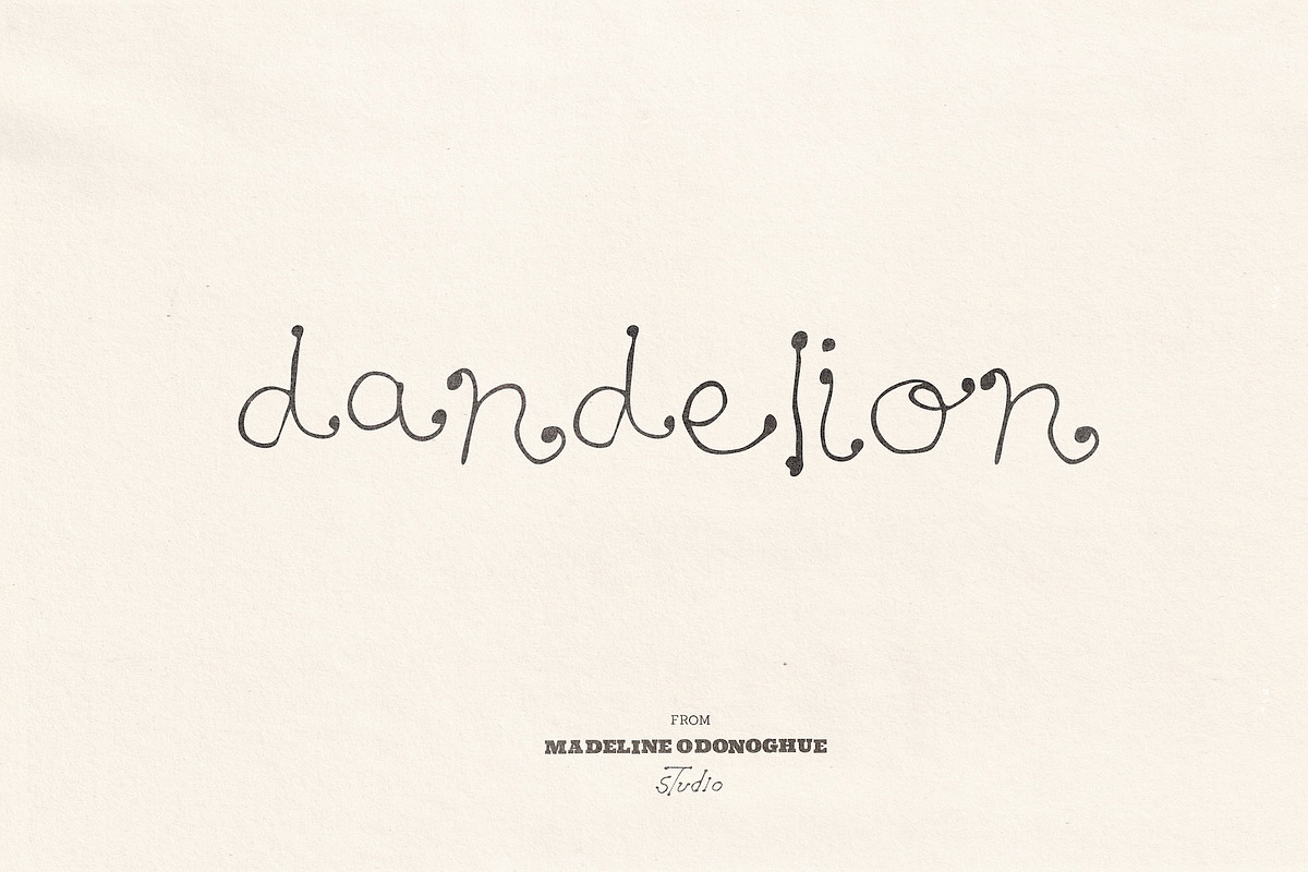 Dandelion Hand Drawn Font, a Handwritten Font by Madeline ODonoghue Design (Photo 10 of 11)