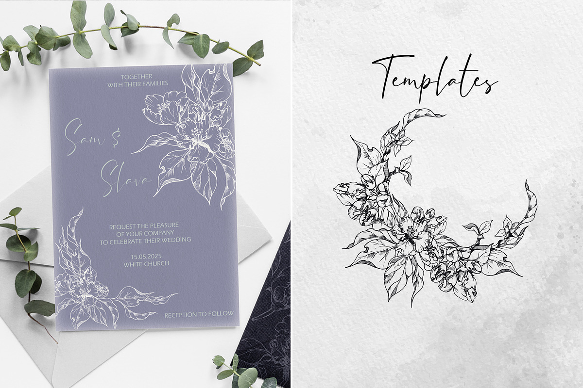 Cloud dancer wedding: Apple blossom, a Stationery Template by MsFlaffy (Photo 2 of 4)