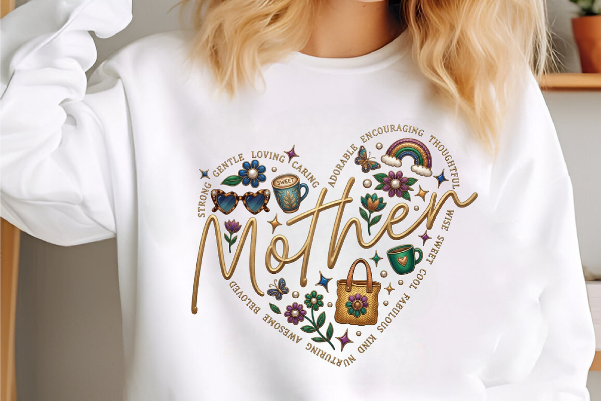 Retro Mothers Day, Mama Heart, Mom P, a Graphic by designcity5 (Photo 2 of 4)