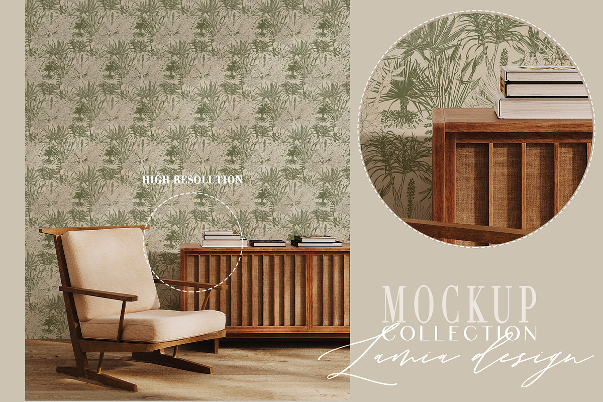 Wallpaper Mockup Ethnic Decor, a Household Mockup by LAMIA DESIGN (Photo 8 of 14)