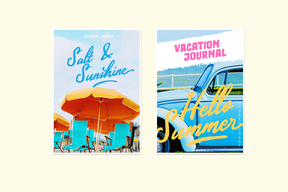 Hidden Coast – Retro Surf Font Duo, a Script Font by Letterhend Studio (Photo 7 of 11)